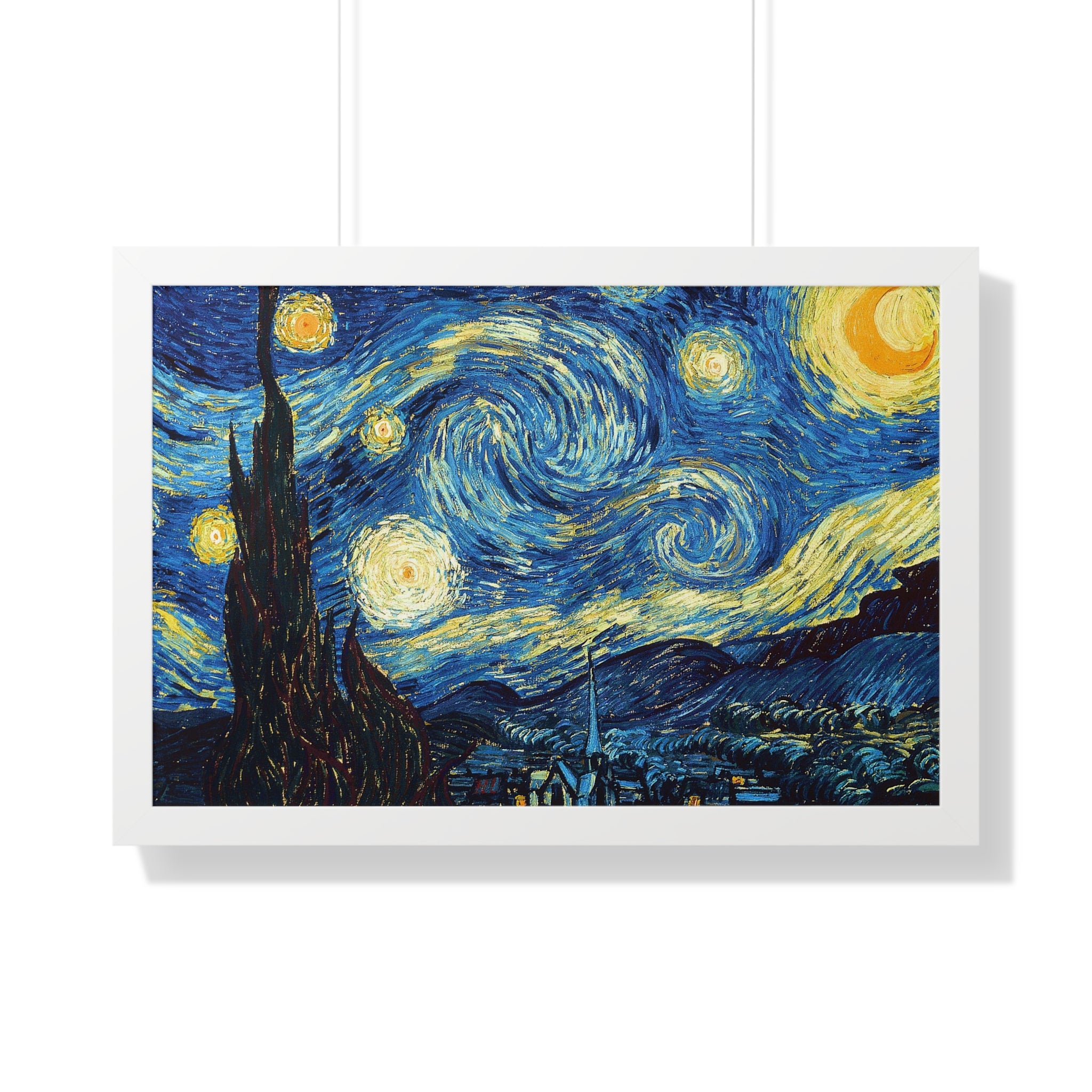 Starry Night Framed Poster, Wall Art Decoration, Home Decor, Gift for Art Lovers, Vincent Van Gogh