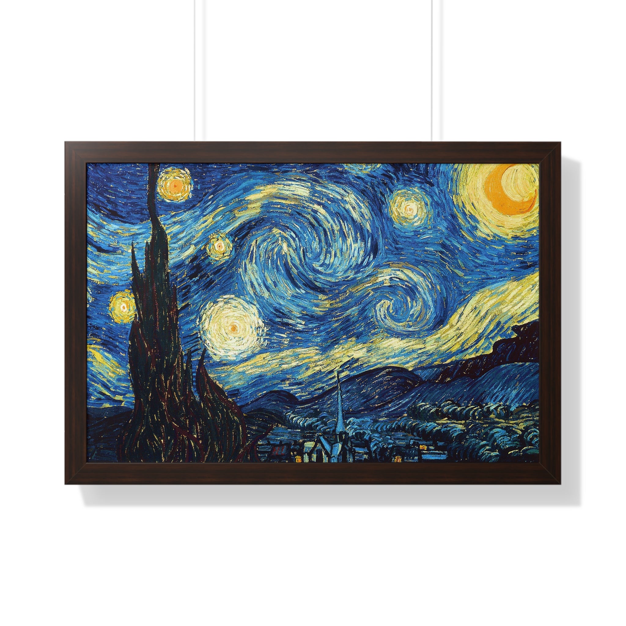 Starry Night Framed Poster, Wall Art Decoration, Home Decor, Gift for Art Lovers, Vincent Van Gogh
