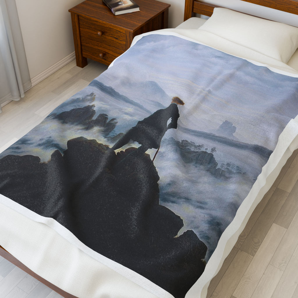 Plush Blanket | Wanderer above the Sea of Fog - Caspar David Friedrich