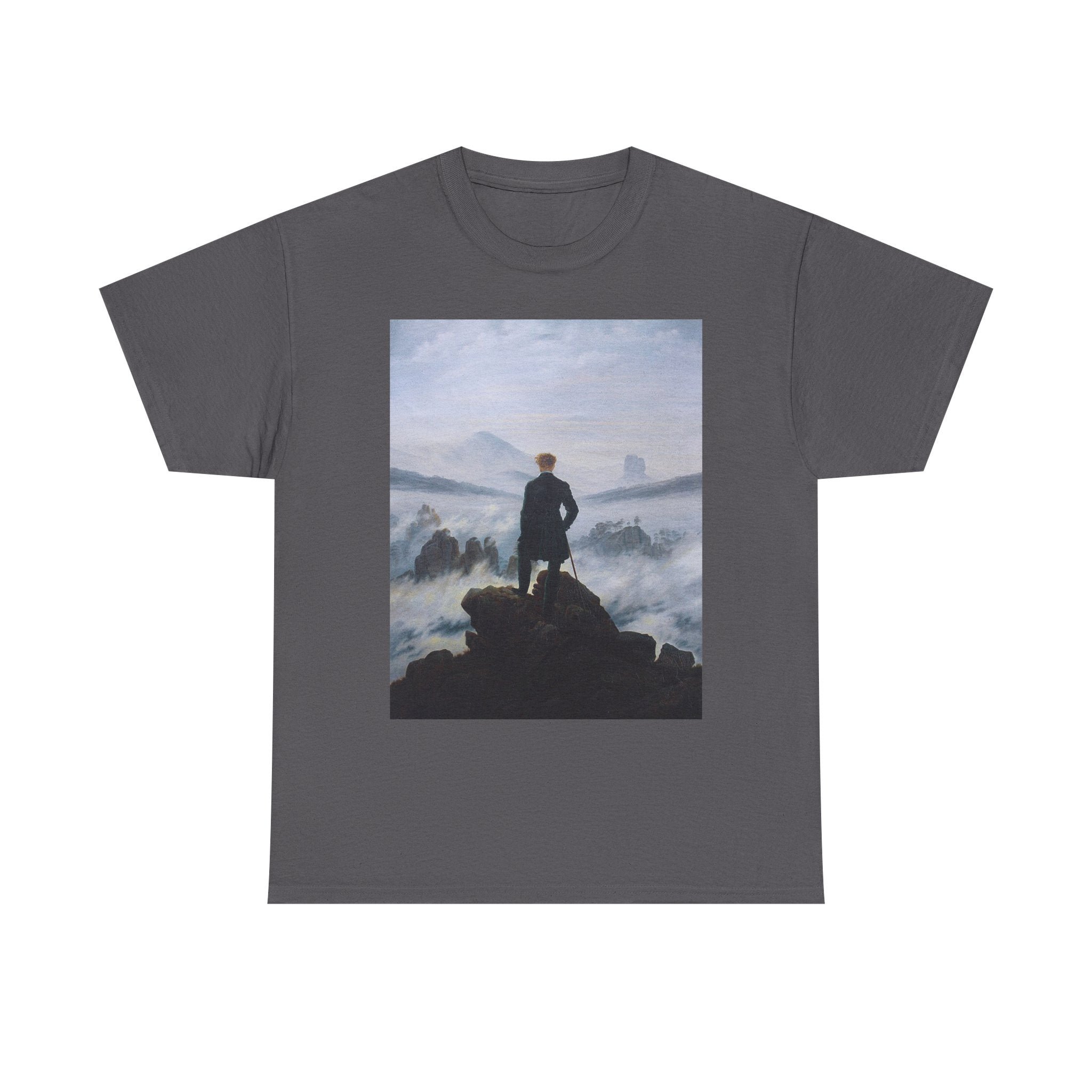 Unisex Cotton Tee | Wanderer above the Sea of Fog - Caspar David Friedrich