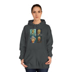 Artistic Unisex College Hoodie with Vintage Portraits, Perfect for Students, Unique Gift, Artsy Apparel, Cozy Fashion, College Spirit