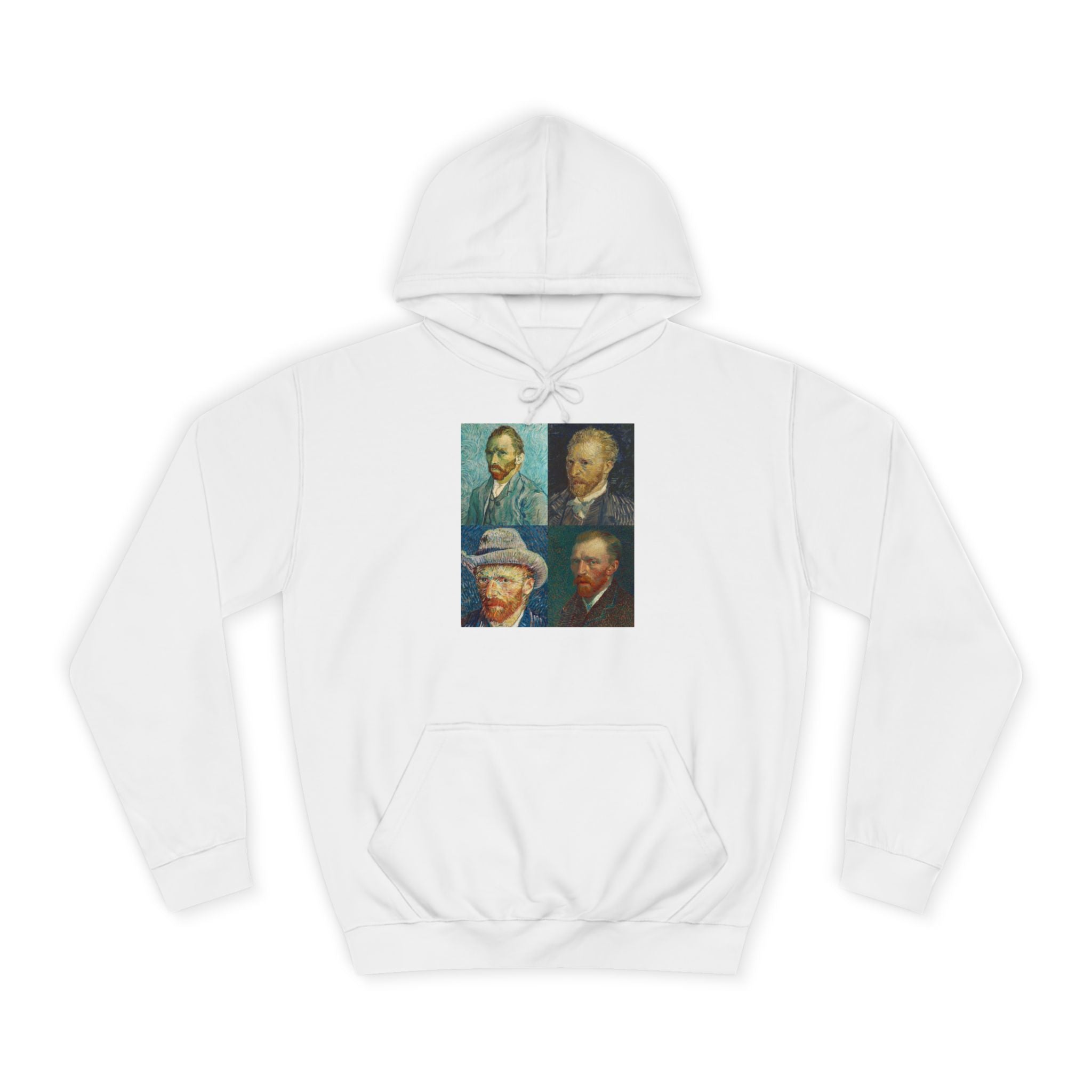 Artistic Unisex College Hoodie with Vintage Portraits, Perfect for Students, Unique Gift, Artsy Apparel, Cozy Fashion, College Spirit