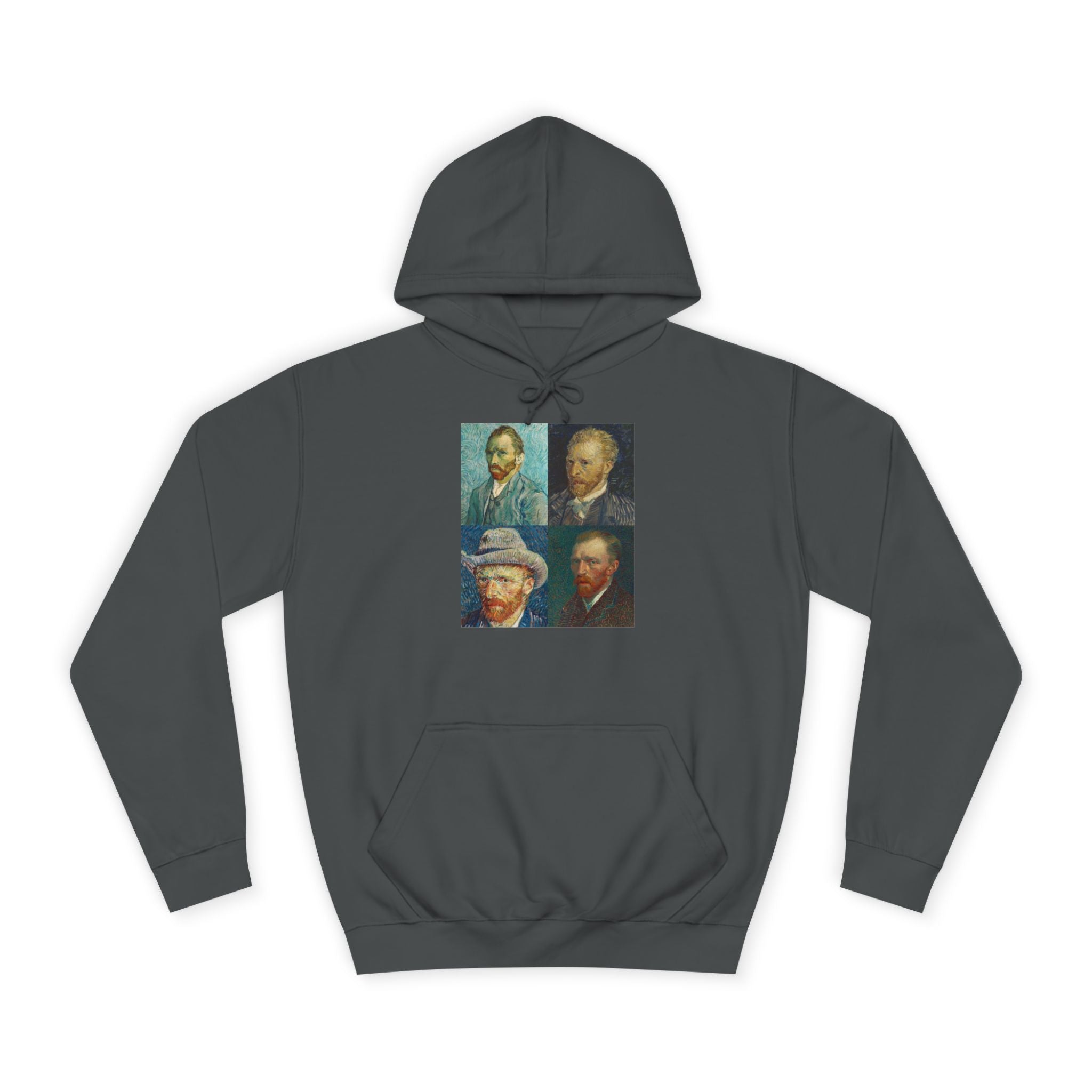 Artistic Unisex College Hoodie with Vintage Portraits, Perfect for Students, Unique Gift, Artsy Apparel, Cozy Fashion, College Spirit