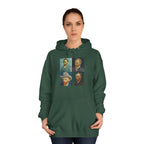 Artistic Unisex College Hoodie with Vintage Portraits, Perfect for Students, Unique Gift, Artsy Apparel, Cozy Fashion, College Spirit