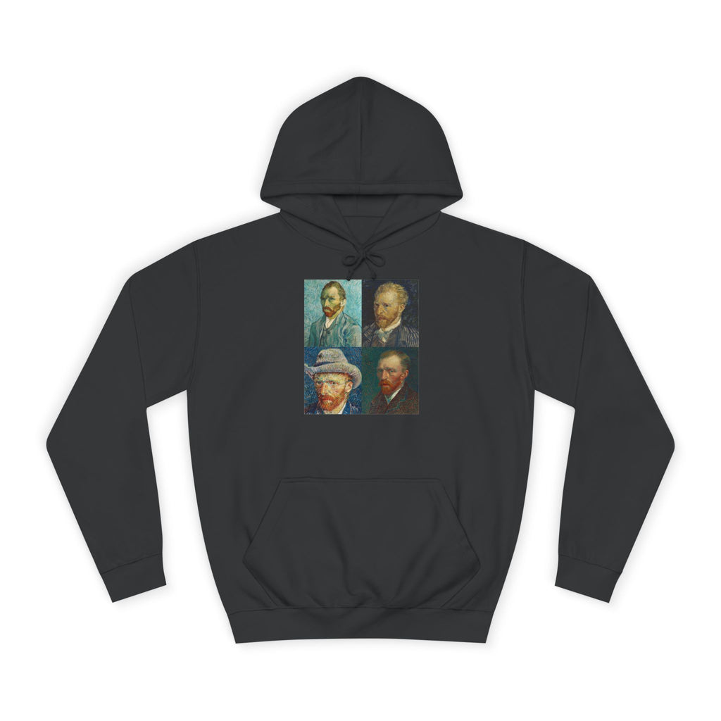 Artistic Unisex College Hoodie with Vintage Portraits, Perfect for Students, Unique Gift, Artsy Apparel, Cozy Fashion, College Spirit