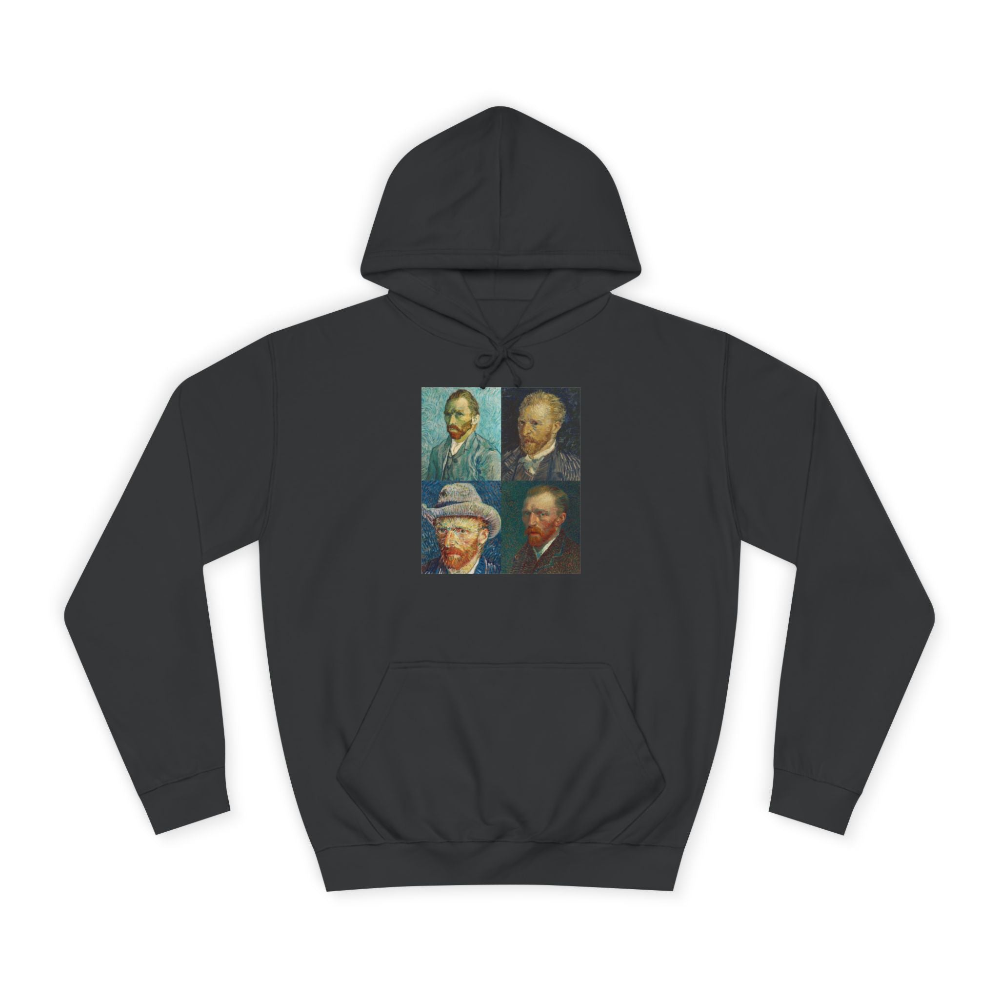 Artistic Unisex College Hoodie with Vintage Portraits, Perfect for Students, Unique Gift, Artsy Apparel, Cozy Fashion, College Spirit