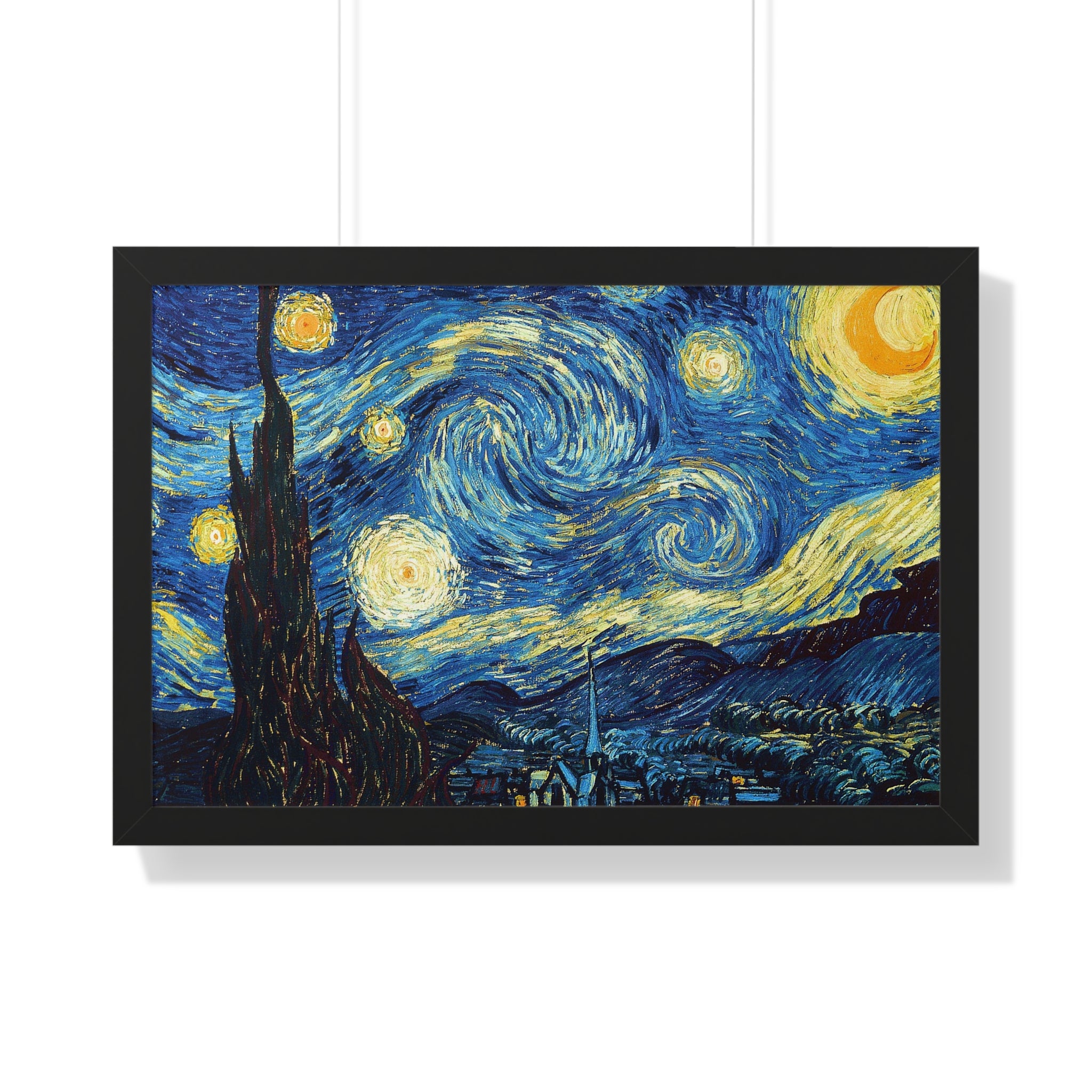 Starry Night Framed Poster, Wall Art Decoration, Home Decor, Gift for Art Lovers, Vincent Van Gogh