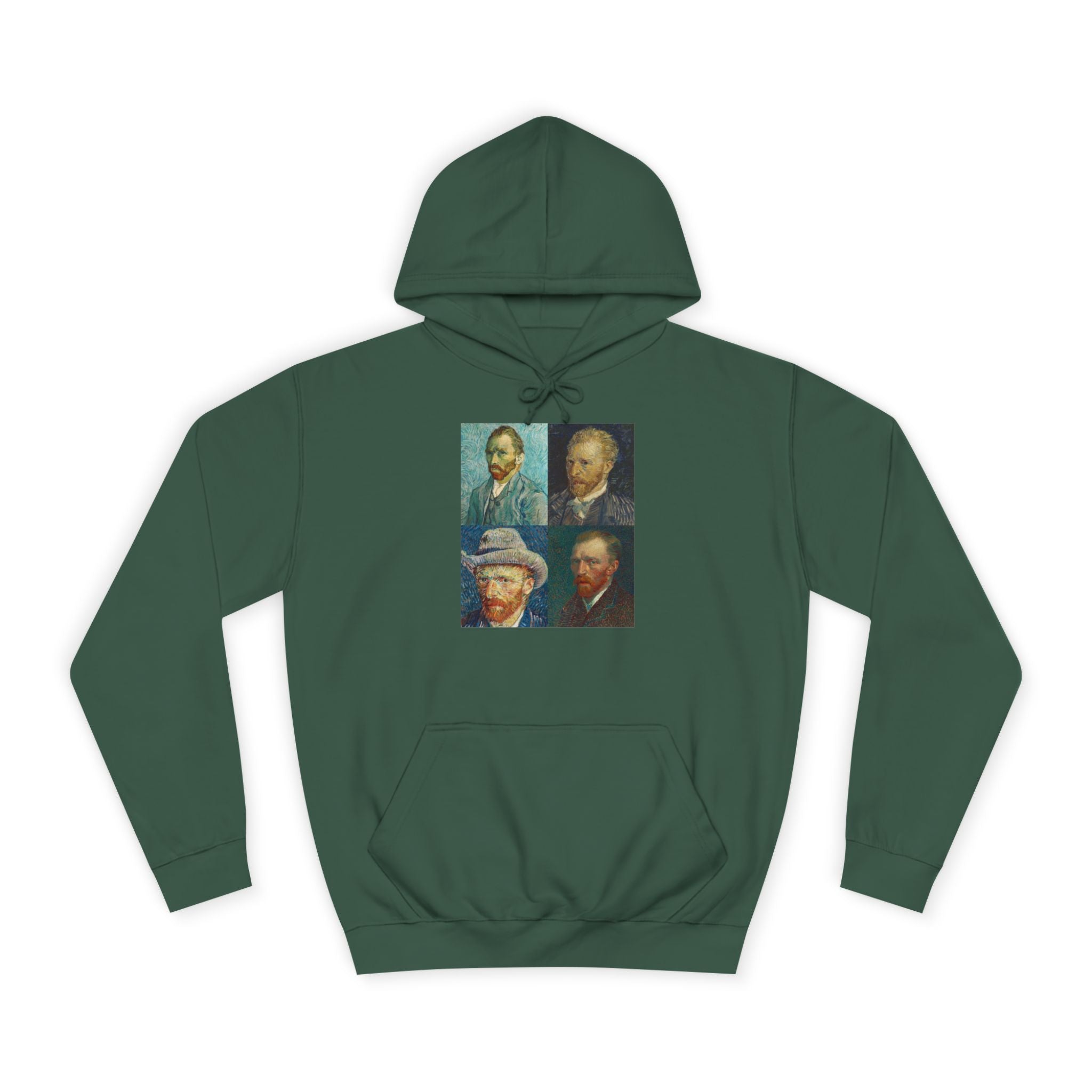 Artistic Unisex College Hoodie with Vintage Portraits, Perfect for Students, Unique Gift, Artsy Apparel, Cozy Fashion, College Spirit