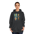 Artistic Unisex College Hoodie with Vintage Portraits, Perfect for Students, Unique Gift, Artsy Apparel, Cozy Fashion, College Spirit